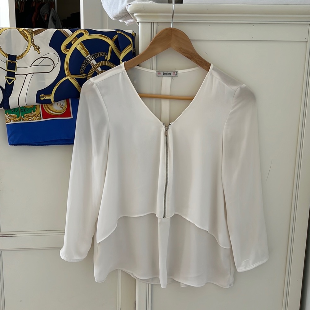 Bershka White Blouse Top